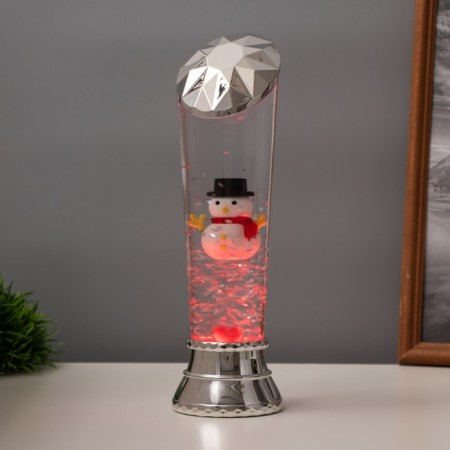 Lava lamp "Snowman" LED 3HAAA, USB silver 6.5x8x23.7cm-1