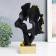 Souvenir Polystone Bust "couple - passion. Flowers" black with gold 6.5x18.5x30.5 cm