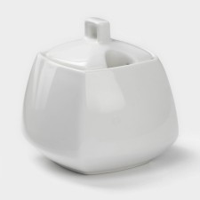 Porcelain sugar tower with a Wilmax ilona lid, 340 ml, white color