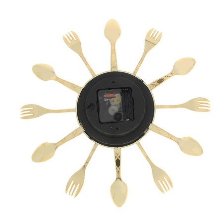 Wall clock, series: kitchen, "forks, spoons, cooks", smooth move, d-12 cm, 33 x 33 cm-2