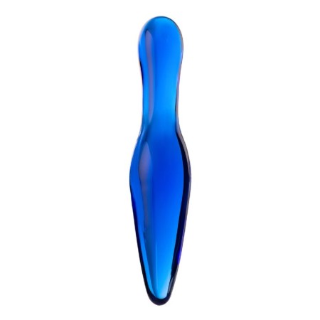 Sexus Glass bilateral phallimitator, glass, blue, 17.5 cm-1