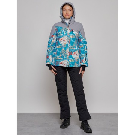 Ski jacket female winter, size 44, blue color-5