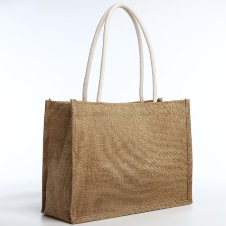 Bag Women's beach without fasteners, beige color-1