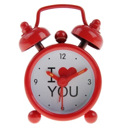 An alarm clock "I love you", d-4 cm, red