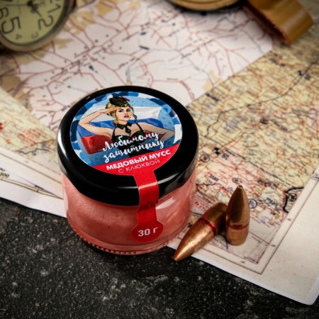 Honey mousse "beloved defender", with cranberries, 30 g