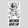 Sticker Plastic Interior Black "Fist - Never give up" 30x60 cm