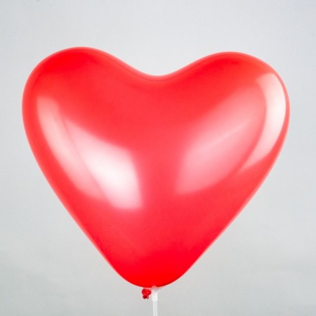 Latex ball 12 "" heart "color red, set of 50 pcs.