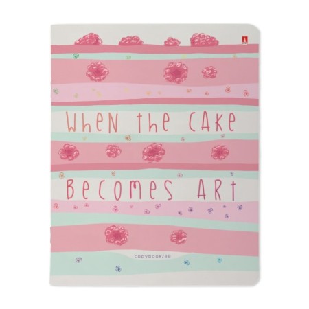 Notebook of 48 sheets in the cage "Berry Torte", covered cardboard, matte lamination Soft Touch, foil, mix-10