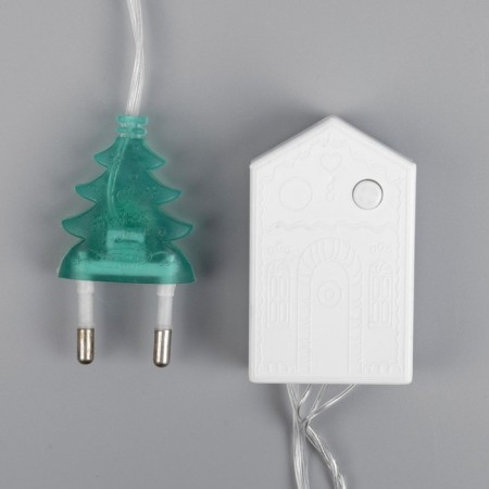 Garland “thread” 4 m with nozzles “ball with ornament”, IP20, transparent thread, 20 LED, glow of multi, 8 modes, 220 V-6