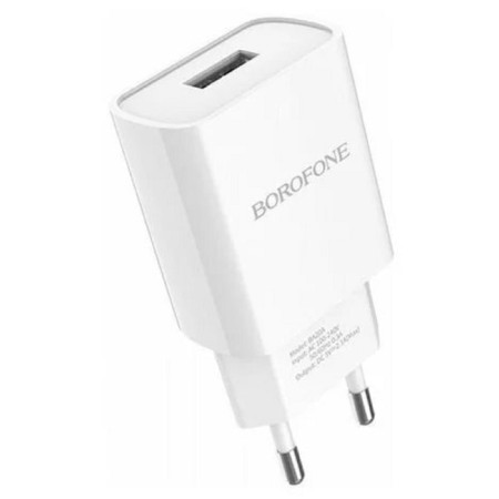 Network charger Borofone BA20A, 1 USB, 2.1 a, white-2