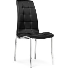 Stool on a metal frame DC2-092-2 Metal/Ecokozha, Chrome/Black 42x61x98 cm