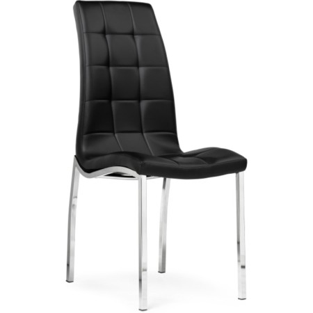 Stool on a metal frame DC2-092-2 Metal/Ecokozha, Chrome/Black 42x61x98 cm