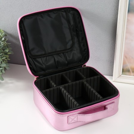 Casket to the leatherette for cosmetics "Summary. Shine" mix 26x24x9 cm-4