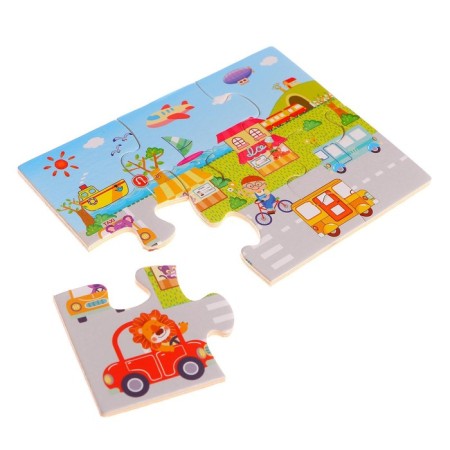 Puzzle with the liners "Road movement", 16 elements-4