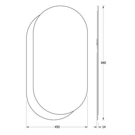 Mirror on the glass base EvoForm, 45x84 cm-1