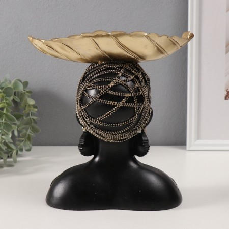 Souvenir Polystone stand "Girl with a gold leaf on her head" 10.5x22x23.5 cm-2