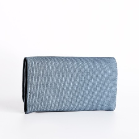 Women's wallet on the button, blue color-1