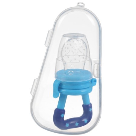 Nibbler for feeding, with silicone mesh, in a container, blue color-3