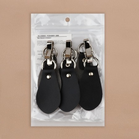 Cleaner clan 15.5 × 3 cm, 3 pcs, black/silver color-3