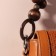 Handles for a bag, 2 pcs, waxed cord/tree, 46.5 × 4 cm, brown color