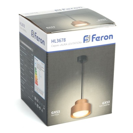 Ceiling light Feron HL3678, IP20, GX53, 12 W, 110xx74.5 mm, color gold-2