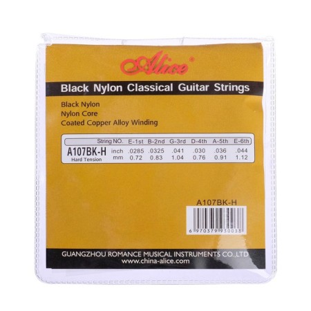 Strings for the classic guitar Alice A107BK, black nylon-6