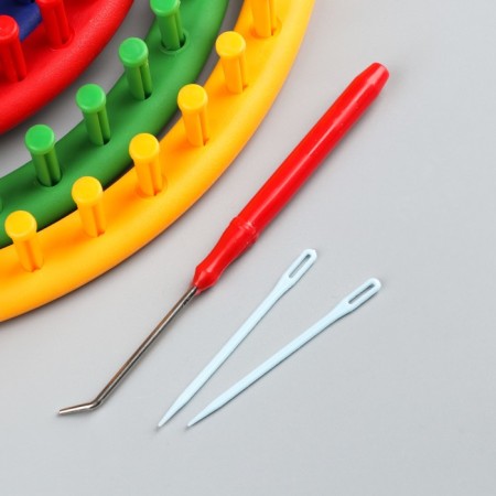 A set of knitting devices 4 pcs hook and needle in the kit D = 14 cm, 19 cm, 24 cm, 30 cm-1