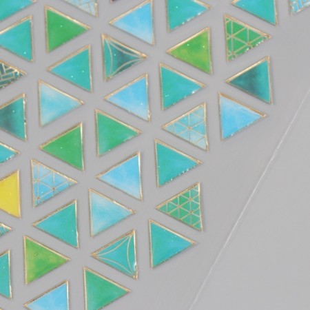 Stickers for creativity plastic "Green Tile" 9.3x20.4 cm-3
