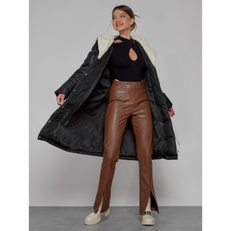 Coat insulated winter female, size 46, black color-10