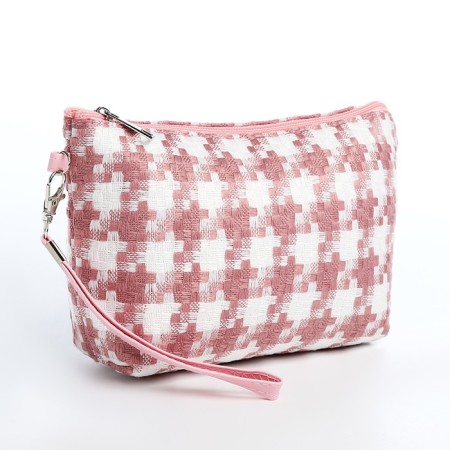 Cosmetic bag with lightning, white/pink color