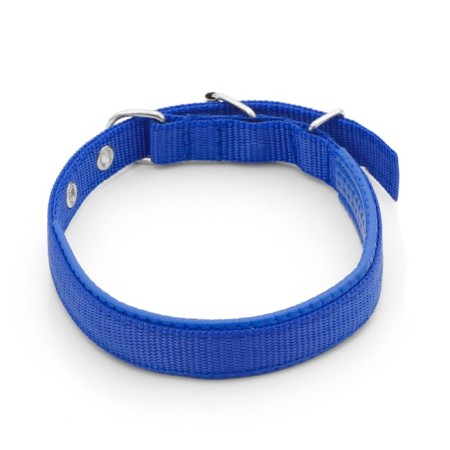 Collar "Comfort" Combined (polyester, artificial leather), 45 x 2 cm, Osh 30-39 cm, blue 609-2