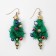 New Year! Earrings "New Year" Christmas tree with beads, colored in gold