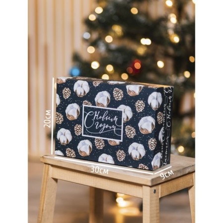 Folding box "New Year's cotton", 30 x 20 x 9 cm, New Year-6