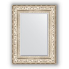 Mirror with fatset in the baguette frame - Vignette silver 109 mm, 60 x 80 cm, evoForm