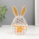 Coramics box "Bunny in an egg in a cell, with a flower" gray-yellow 8x5.4x14.2 cm