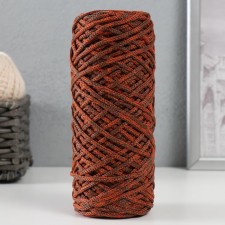 Knitting cord 35% cotton, 65% polypropylene 3 mm 85m/160 ± 10 g (mountain ash/chocolate)