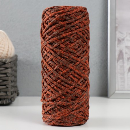 Knitting cord 35% cotton, 65% polypropylene 3 mm 85m/160 ± 10 g (mountain ash/chocolate)