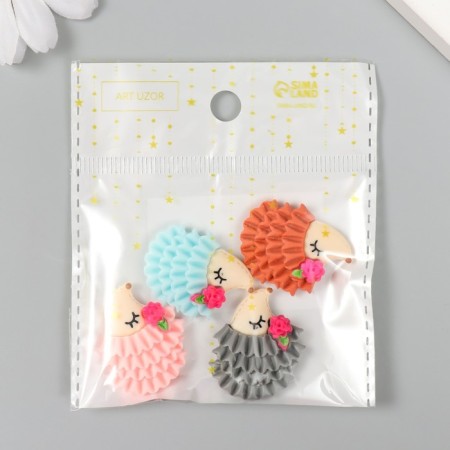 Decor for creativity Plastic "Hedgehog with Flower" mix 2.5x3 cm-5