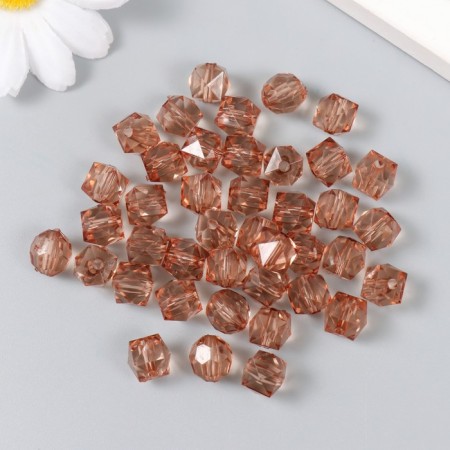 Plastic beads "Crystal polyhedron. Coffee" transparent set of 20 g 1x1x1 cm-1
