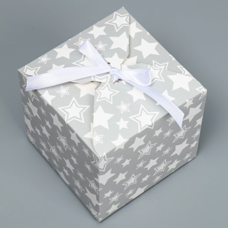 Gift folding box, packaging, “stars”, 12 x 12 x 12 cm-3