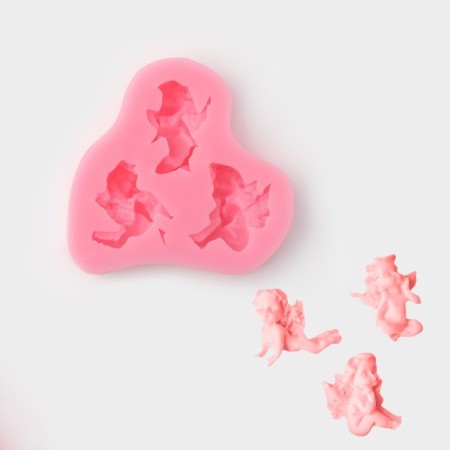 Mold Dolyana "Angels in anticipation", silicone, 8 × 7 cm, pink color