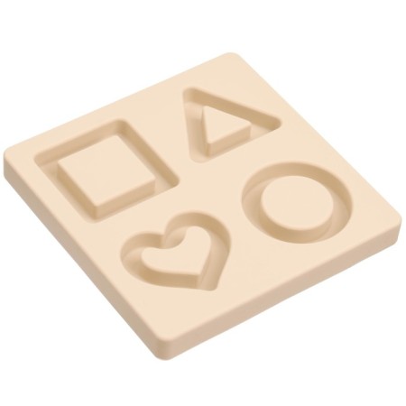 Developing toy - sorter “Study figures”, food silicone, beige color, Mum & Baby-18