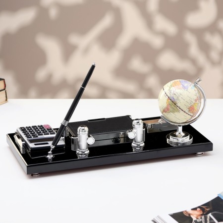 Set of desktop 6V1 with calculator, 16x36 cm, black-3