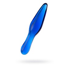 Sexus Glass bilateral phallimitator, glass, blue, 17.5 cm