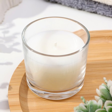 Aromatic candle in a glass "Sandal", mandarin, Garden, jasmine, sandalwood, 60 grams-1
