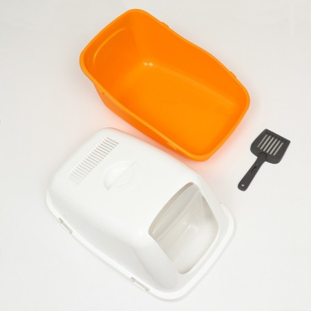 Pet -it house-house for cats Comfort, (scoop in a set), 57x39x41, orange/white-10