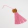 Textile suspension, plastic "Chinese lion" pink 2x4x14 cm