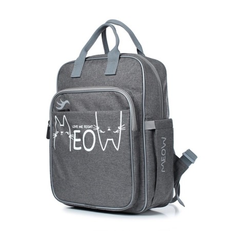 School backpack, synthetic fabric, 300x390x115 cm, gray St.