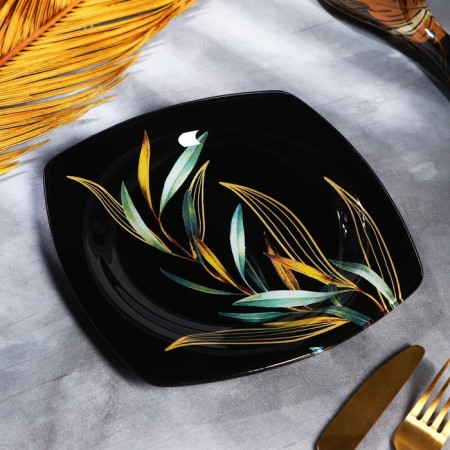 Square plate "Tropics", 20 cm-1