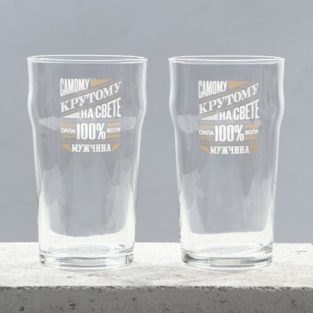 Gift set of beer glasses "100% man"-2